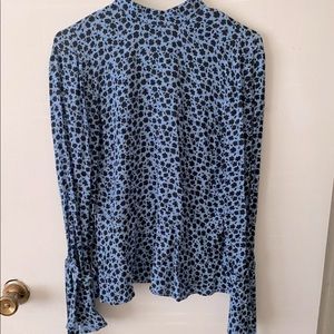 H&M Floral Top with tie sleeves